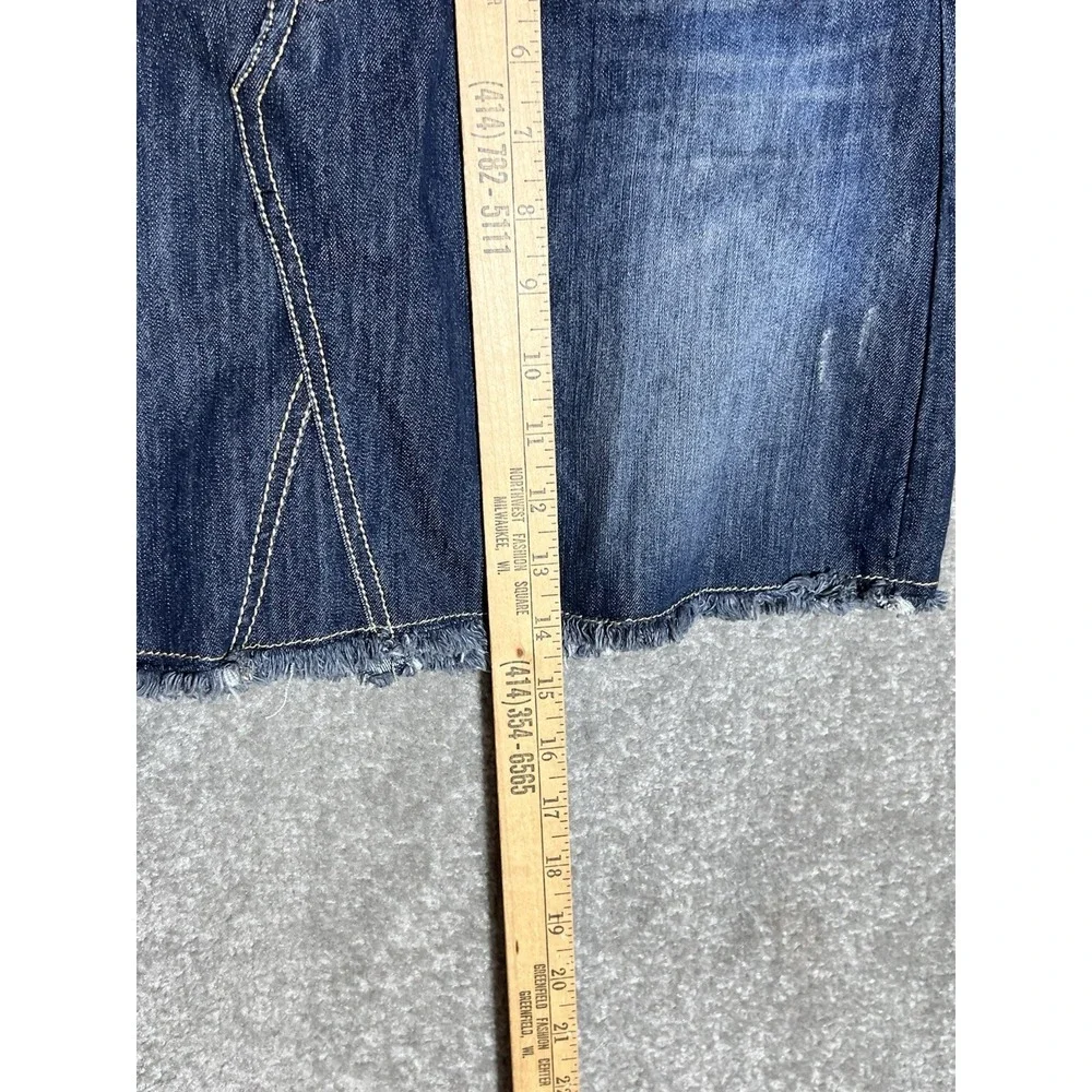 Mudd Mini Denim Jean Skirt Girls Size 16 Blue Tribal Embroidery Pockets New